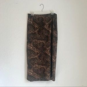 Vintage Leopard Print Midi-Skirt Sz 14